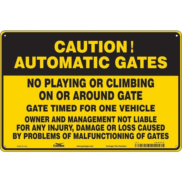 Safety Sign, 24 in Height, 36 in Width, Aluminum, Horizontal Rectangle, English