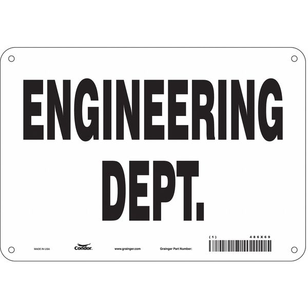 Safety Sign, 7 in Height, 10 in Width, Aluminum, Vertical Rectangle, English, 486X69