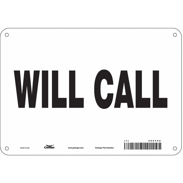 Safety Sign, 7 in Height, 10 in Width, Aluminum, Vertical Rectangle, English, 486Y92