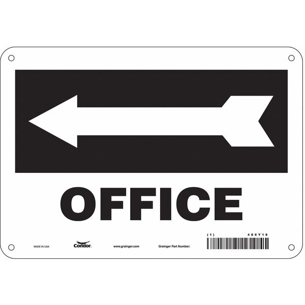 Safety Sign, 7 in Height, 10 in Width, Aluminum, Vertical Rectangle, English, 486Y18