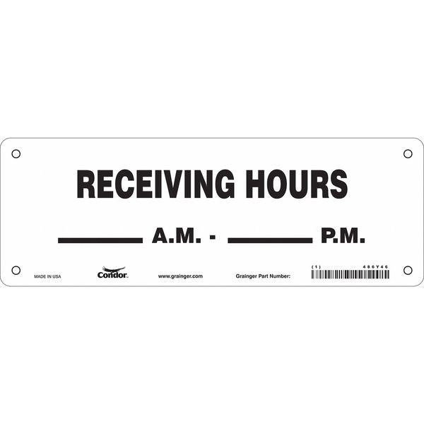 Safety Sign, 7 in Height, 20 in Width, Fiberglass, Vertical Rectangle, English