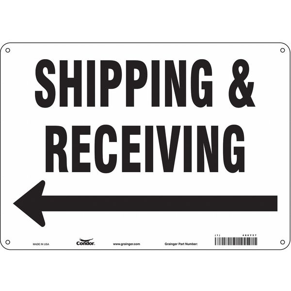 Safety Sign, 10 in Height, 14 in Width, Aluminum, Horizontal Rectangle, English, 486Y57