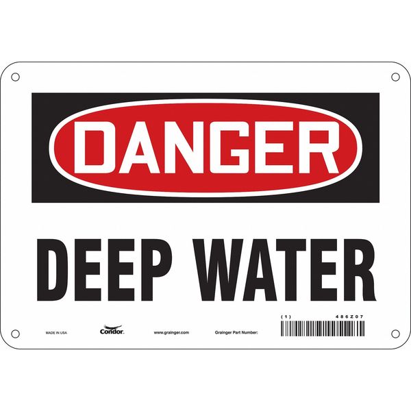 Safety Sign, 7 in Height, 10 in Width, Aluminum, Vertical Rectangle, English, 486Z07