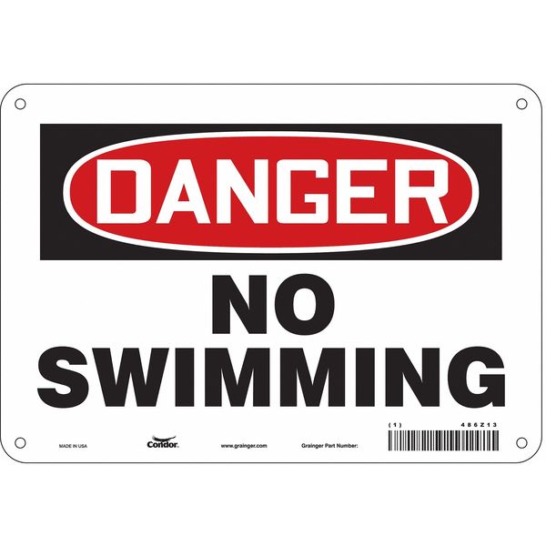 Safety Sign, 7 in Height, 10 in Width, Aluminum, Vertical Rectangle, English, 486Z13