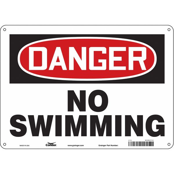 Safety Sign, 10 in Height, 14 in Width, Aluminum, Horizontal Rectangle, English, 486Z14