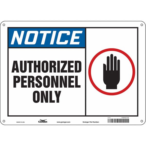 Safety Sign, 10 in Height, 14 in Width, Aluminum, Horizontal Rectangle, English, 486Z32