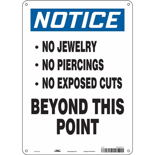 Safety Sign, 14 in Height, 10 in Width, Aluminum, Vertical Rectangle, English, 486Z47