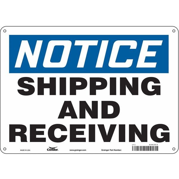 Safety Sign, 10 in Height, 14 in Width, Aluminum, Horizontal Rectangle, English, 486Z53
