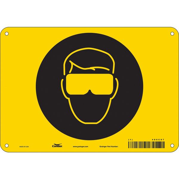 Safety Sign, 7 in Height, 10 in Width, Aluminum, Vertical Rectangle, English, 486C87