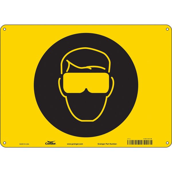 Safety Sign, 10 in Height, 14 in Width, Aluminum, Horizontal Rectangle, English, 486C88