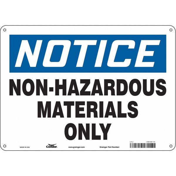 Chemical Sign, 10 in H, 14 in W, Horizontal Rectangle, English, 486C13