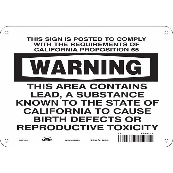 Chemical Sign, 7 in H, 10 in W, Vertical Rectangle, English, 486C24