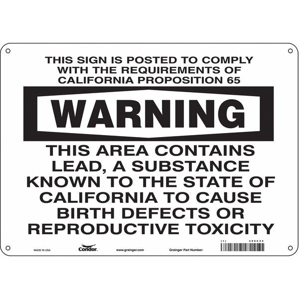 Chemical Sign, 10 in H, 14 in W, Horizontal Rectangle, English, 486C25