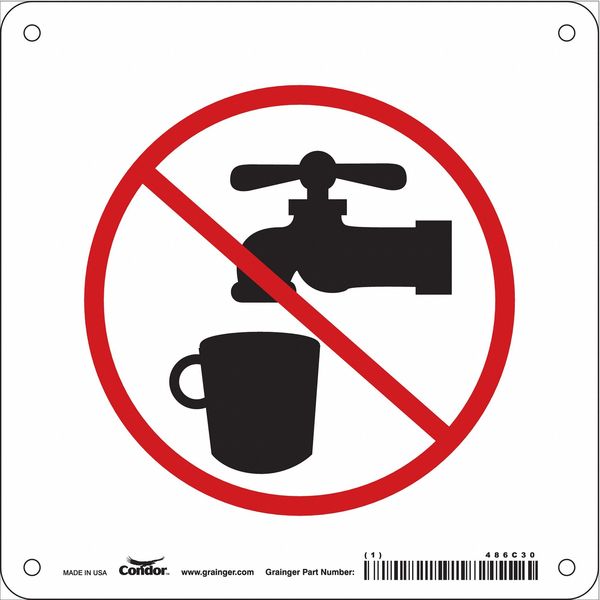 Safety Sign, 7 in Height, 7 in Width, Aluminum, Square, English