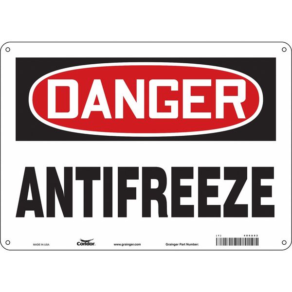 Chemical Sign, 10 in H, 14 in W, Horizontal Rectangle, English, 486A82