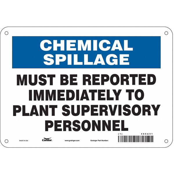 Chemical Sign, 7 in H, 10 in W, Vertical Rectangle, English, 486A51