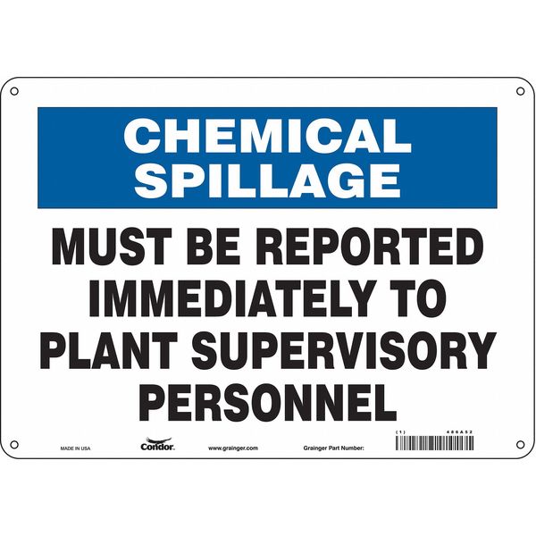 Chemical Sign, 10 in H, 14 in W, Horizontal Rectangle, English, 486A52