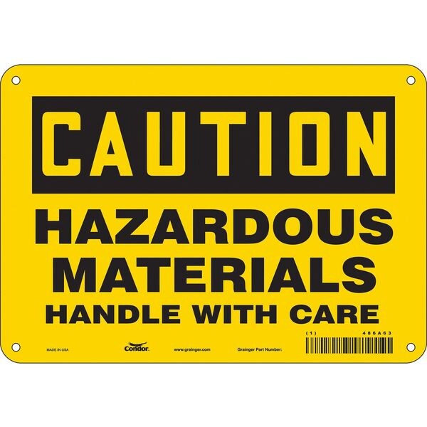Safety Sign, 7 in Height, 10 in Width, Aluminum, Vertical Rectangle, English, 486A63