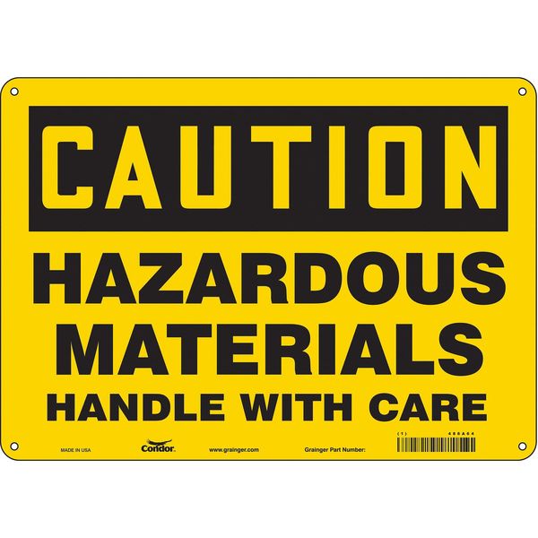Safety Sign, 10 in Height, 14 in Width, Aluminum, Horizontal Rectangle, English, 486A64