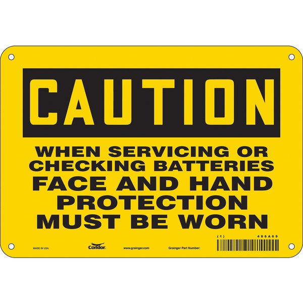Safety Sign, 7 in Height, 10 in Width, Aluminum, Vertical Rectangle, English, 486A69