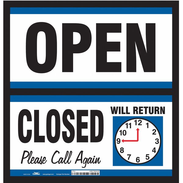 Admittance Sign, 6 in Height, 12 in Width, Plastic, Rectangle, English