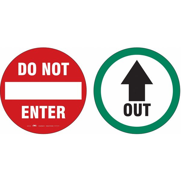 Exit Sign, 6 in Height, 6 in Width, Vinyl, Circle, English
