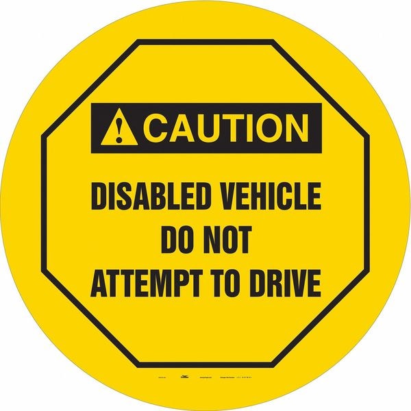 Traffic Sign, 24 in H, 24 in W, Vinyl, Circle, English, 487D51