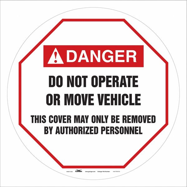 Traffic Sign, 24 in H, 24 in W, Vinyl, Circle, English, 487D54