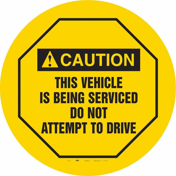 Traffic Sign, 20 in H, 20 in W, Vinyl, Circle, English, 487D57
