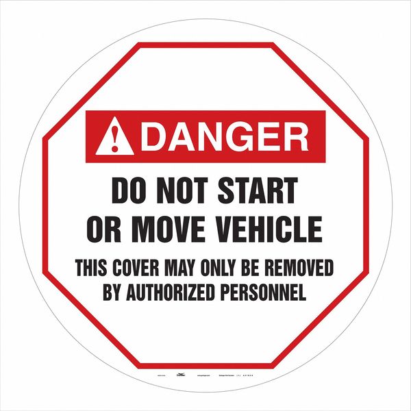 Traffic Sign, 20 in H, 20 in W, Vinyl, Circle, English, 487D58