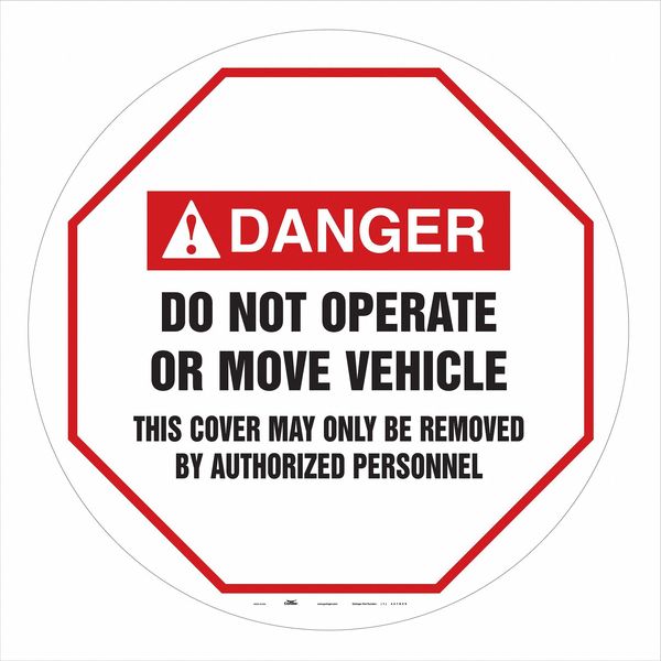 Traffic Sign, 20 in H, 20 in W, Vinyl, Circle, English, 487D59