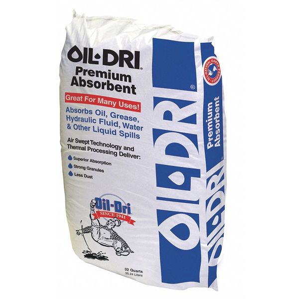Loose Absorbent, Absorbs 3 gal Volume Absorbed per Pkg, 36 lb Wt, J1, Unscented, Brown/Red