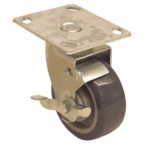 Plate Caster, 350 lb. Load Rating, Swivel