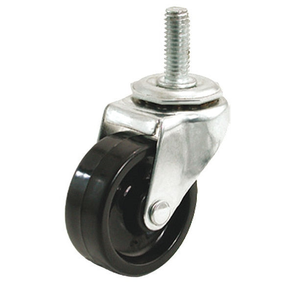 Stem Caster, 130 lb. Load, Black Wheel