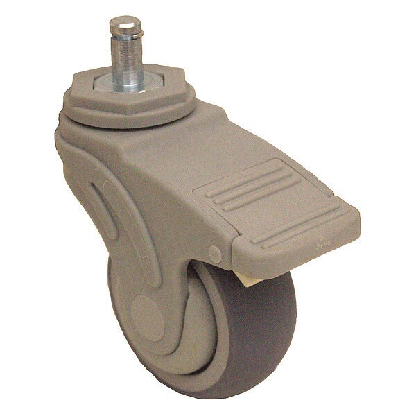 Stem Caster, 165 lb. Load, Gray Wheel