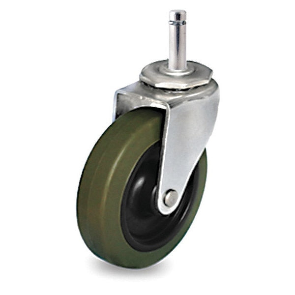 Stem Caster, 130 lb. Load, Gray Wheel