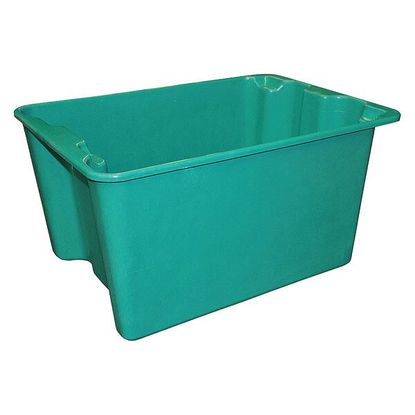 Stack & Nest Container, Green, Fiberglass Reinforced Composite, 27 1/2 in L, 20 in W, 14 1/8 in H