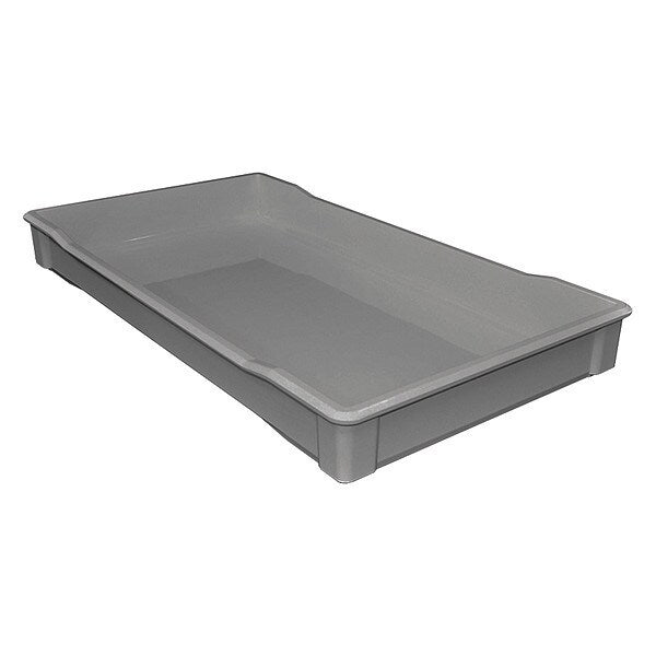 Stacking Container, Gray, Fiberglass Reinforced Composite, 35 3/4 in L, 19 3/4 in W, 3 1/4 in H