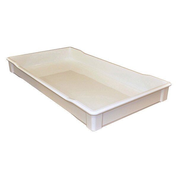 Stacking Container, White, Fiberglass Reinforced Composite, 35 3/4 in L, 19 3/4 in W, 3 1/4 in H