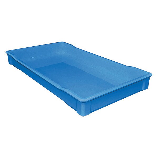 Stacking Container, Blue, Fiberglass Reinforced Composite, 35 3/4 in L, 1.24 cu ft Volume Capacity