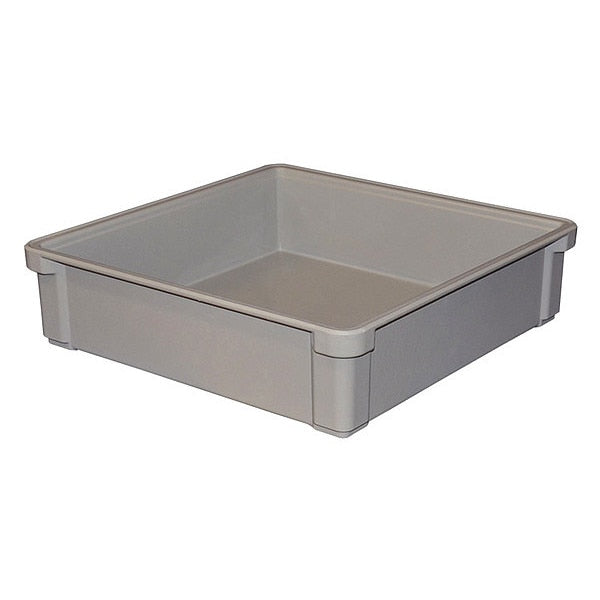 Stacking Container, Gray, Fiberglass Reinforced Composite, 17 1/2 in L, 17 1/2 in W, 4 1/2 in H