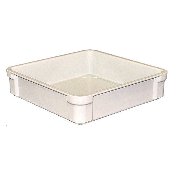 Stacking Container, White, Fiberglass Reinforced Composite, 14 3/4 in L, 0.32 cu ft Volume Capacity