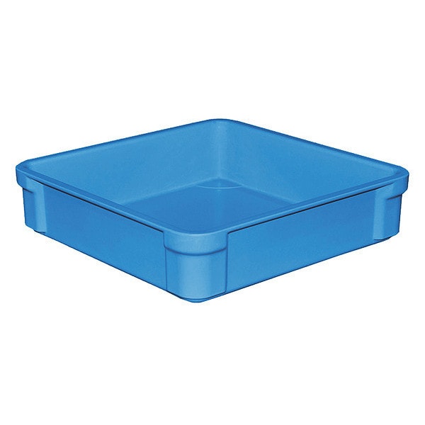 Stacking Container, Blue, Fiberglass Reinforced Composite, 14 3/4 in L, 14 3/4 in W, 3 1/2 in H