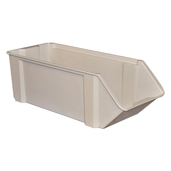 Stacking Container, White, Fiberglass Reinforced Composite, 24 in L, 10 in W, 8 in H