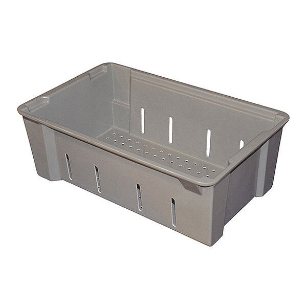 Straight Wall Container, Gray, Fiberglass Reinforced Composite, 17 7/8 in L, 11 1/4 in W, 6 in H