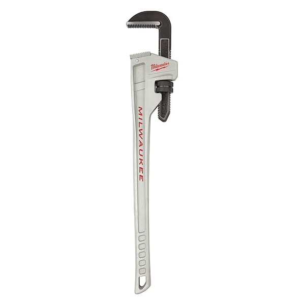 Pipe Wrench, Straight, Aluminum, 36 in L, 5 in Jaw Capacity