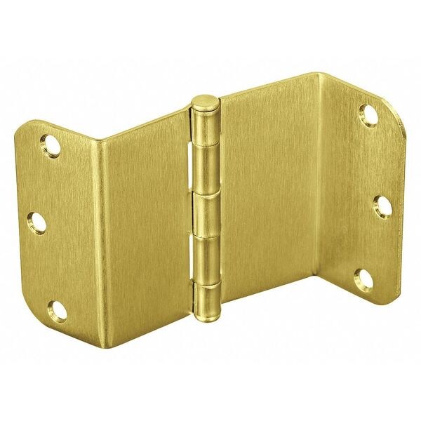 3 1/2 in W x Satin Brass Swing Clear Hinge