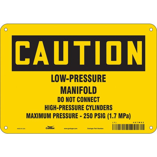 Safety Sign, 7 in Height, 10 in Width, Aluminum, Vertical Rectangle, English, 487W82