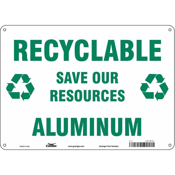 Safety Sign, 10 in Height, 14 in Width, Polyethylene, Horizontal Rectangle, English, 487W91