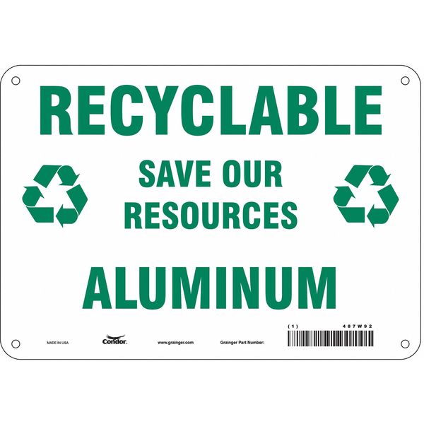 Safety Sign, 7 in Height, 10 in Width, Aluminum, Vertical Rectangle, English, 487W92